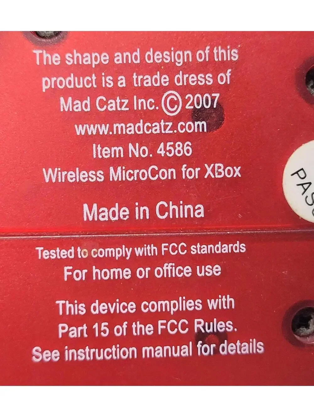 Controller Wireless Receiver Sensor 4586 Red Madcatz for XBOX Console Dongle
